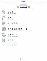 Key Lock printable worksheet preview