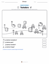 Vista previa de la hoja de trabajo imprimible de Tostadora