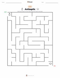 Antiseptic printable worksheet preview
