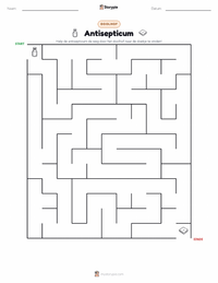 Antisepsis afdrukbare werkblad voorbeeld