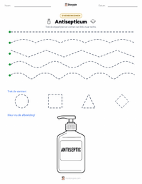 Antisepsis afdrukbare werkblad voorbeeld