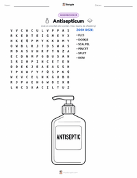 Antisepsis afdrukbare werkblad voorbeeld