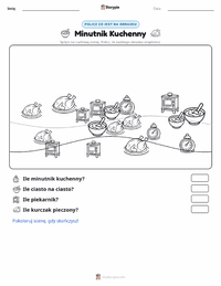 Podgląd drukowalnego arkusza ćwiczeń Minutnik Kuchenny
