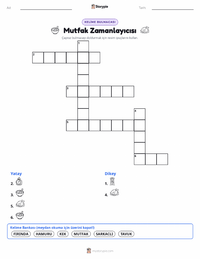 Mutfak Zamanlayıcısı yazdırılabilir çalışma sayfası önizlemesi