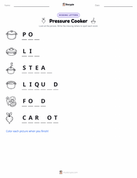 Pressure Cooker printable worksheet preview