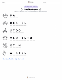 Snelkookpan afdrukbare werkblad voorbeeld