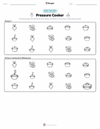 Pressure Cooker printable worksheet preview