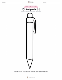 Página para colorear de Bolígrafo para niños