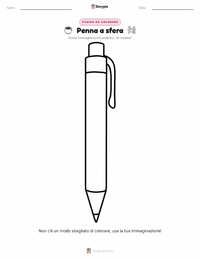 Pagina da colorare di Penna a sfera per bambini