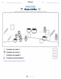 Aperçu de la feuille de travail imprimable Stylo à bille