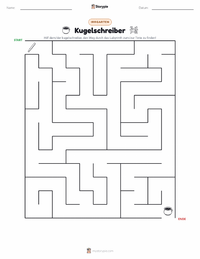 Kugelschreiber druckbare Arbeitsblatt Vorschau
