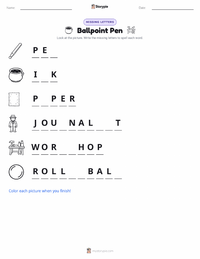 Ballpoint Pen printable worksheet preview