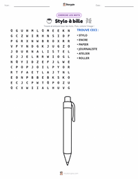 Aperçu de la feuille de travail imprimable Stylo à bille