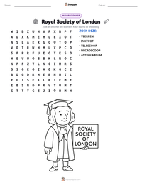 Royal Society of London afdrukbare werkblad voorbeeld