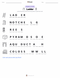 Ladder printable worksheet preview