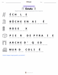 Aperçu de la feuille de travail imprimable Échelle