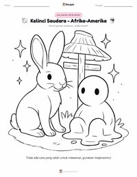 Halaman mewarnai Br'er Rabbit untuk anak-anak