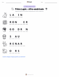 Aperçu de la feuille de travail imprimable Frère Lapin