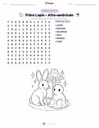 Aperçu de la feuille de travail imprimable Frère Lapin