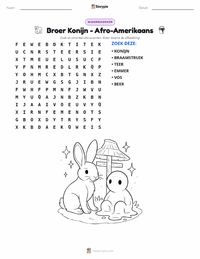 Br'er Rabbit afdrukbare werkblad voorbeeld