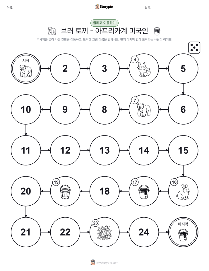 주사위 굴리고 이동하기 게임