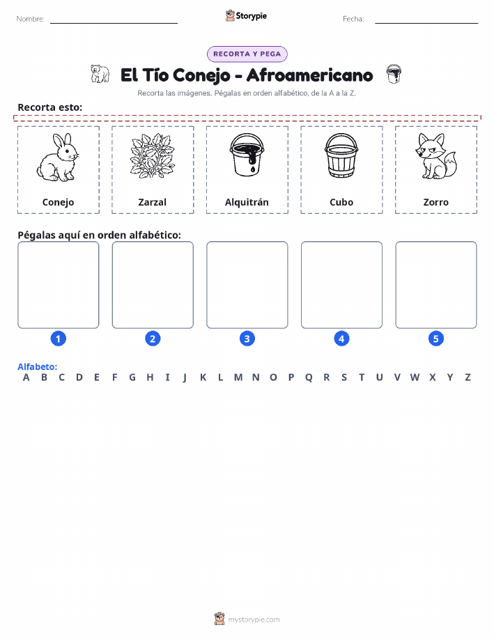 Cortar y Pegar el Alfabeto
