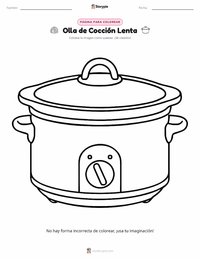 Vista previa de la hoja de trabajo imprimible de Olla de cocción lenta
