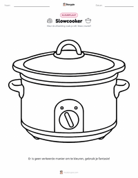 Slowcooker kleurplaat voor kinderen