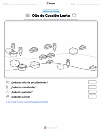 Vista previa de la hoja de trabajo imprimible de Olla de cocción lenta