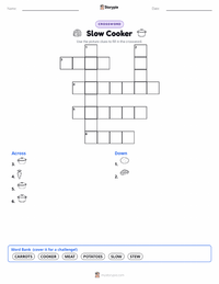 Slow Cooker printable worksheet preview