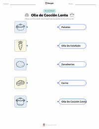 Vista previa de la hoja de trabajo imprimible de Olla de cocción lenta