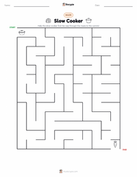 Slow Cooker printable worksheet preview