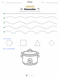 Slowcooker afdrukbare werkblad voorbeeld