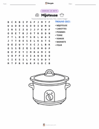 Aperçu de la feuille de travail imprimable Mijoteuse