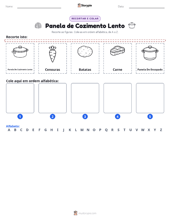 Recortar & Colar Alfabeto