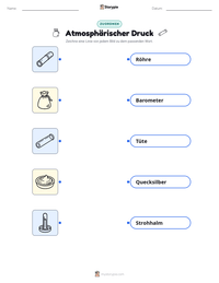 Atmosphärischer Druck druckbare Arbeitsblatt Vorschau