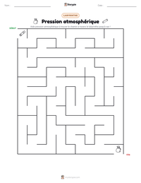 Aperçu de la feuille de travail imprimable Pression atmosphérique
