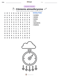Podgląd drukowalnego arkusza ćwiczeń Ciśnienie atmosferyczne