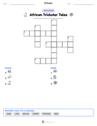 African Trickster Tales printable worksheet preview