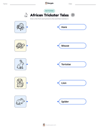 African Trickster Tales printable worksheet for kids
