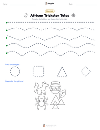 African Trickster Tales printable worksheet preview