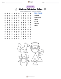 African Trickster Tales printable worksheet preview