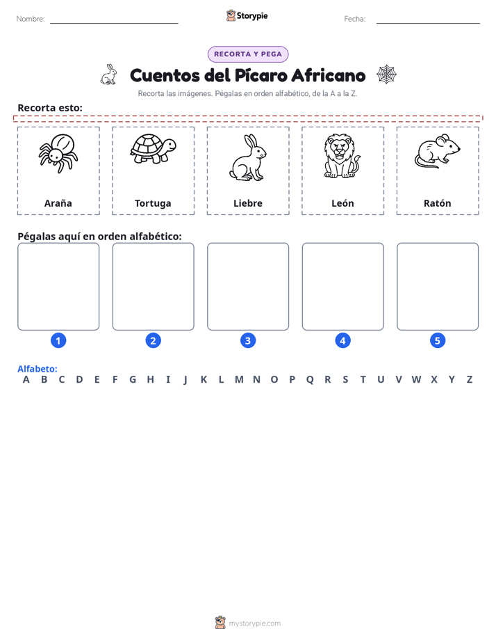 Cortar y Pegar el Alfabeto