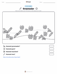 Grasmaaier afdrukbare werkblad voorbeeld