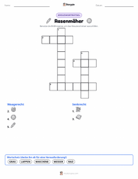 Rasenmäher druckbare Arbeitsblatt Vorschau