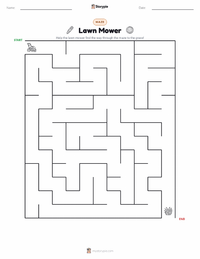 Lawn Mower printable worksheet preview