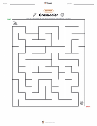 Grasmaaier afdrukbare werkblad voorbeeld