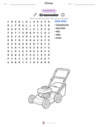 Grasmaaier afdrukbare werkblad voorbeeld