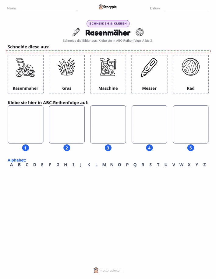 Schneiden & Einfügen Alphabet