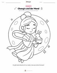 Chang'e Malvorlage für Kinder